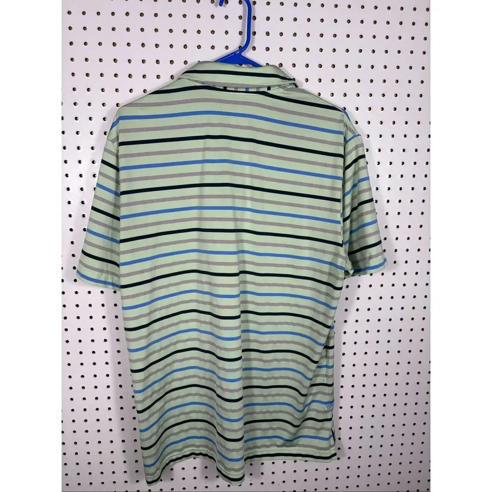 Adidas striped performance golf shirt size L